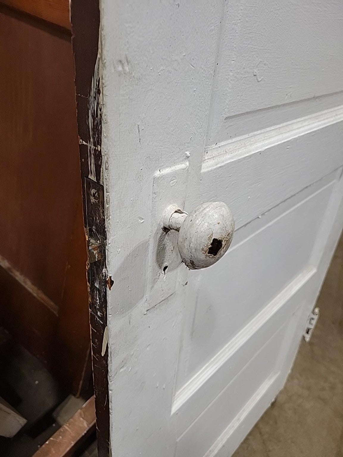 Antique Five-Panel Wood Interior Door