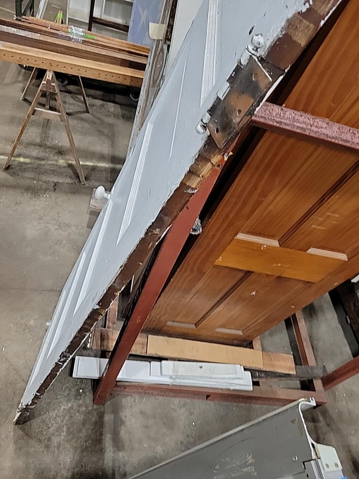 Antique Five-Panel Wood Interior Door