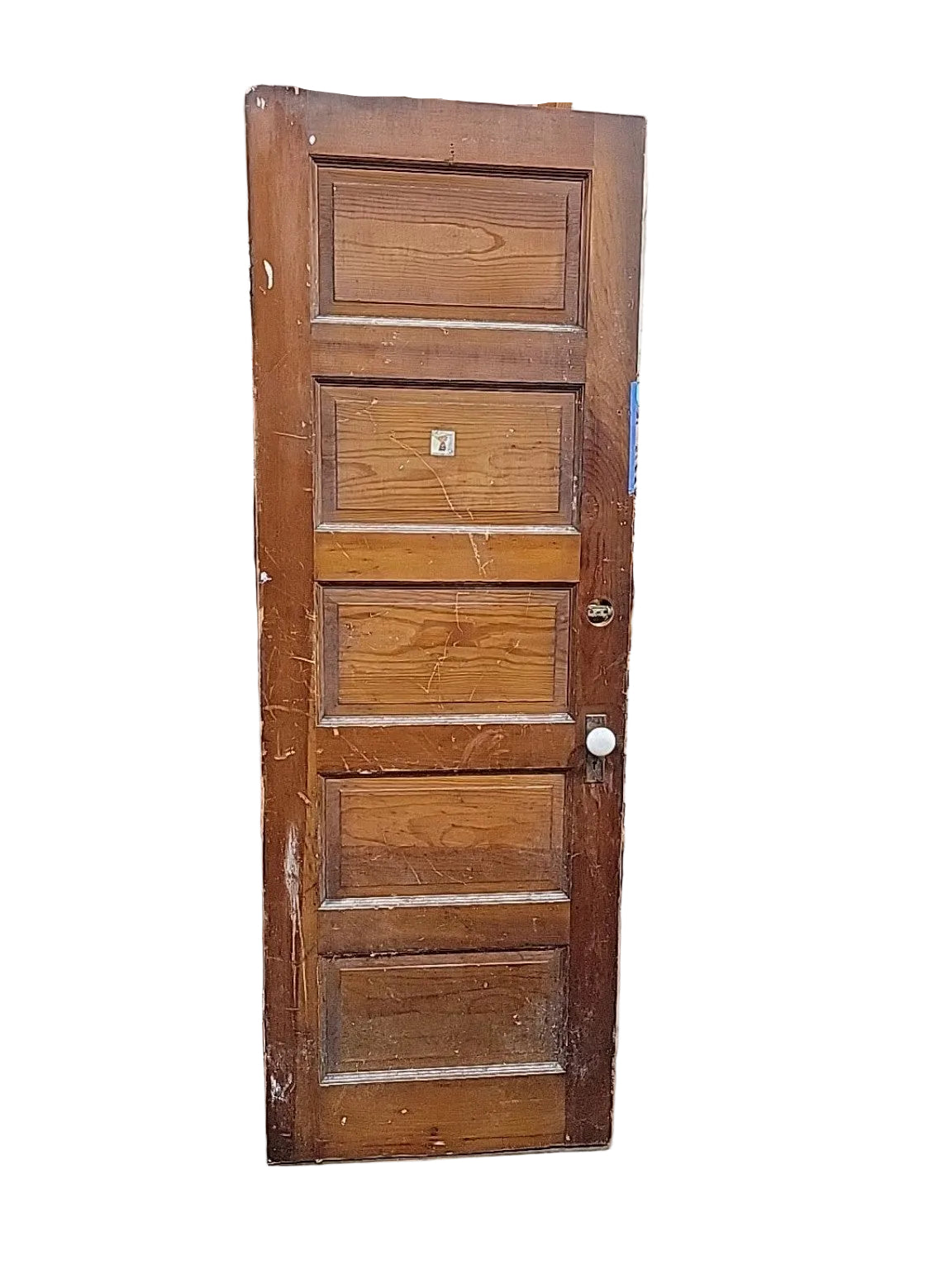 Antique Five-Panel Wood Interior Door