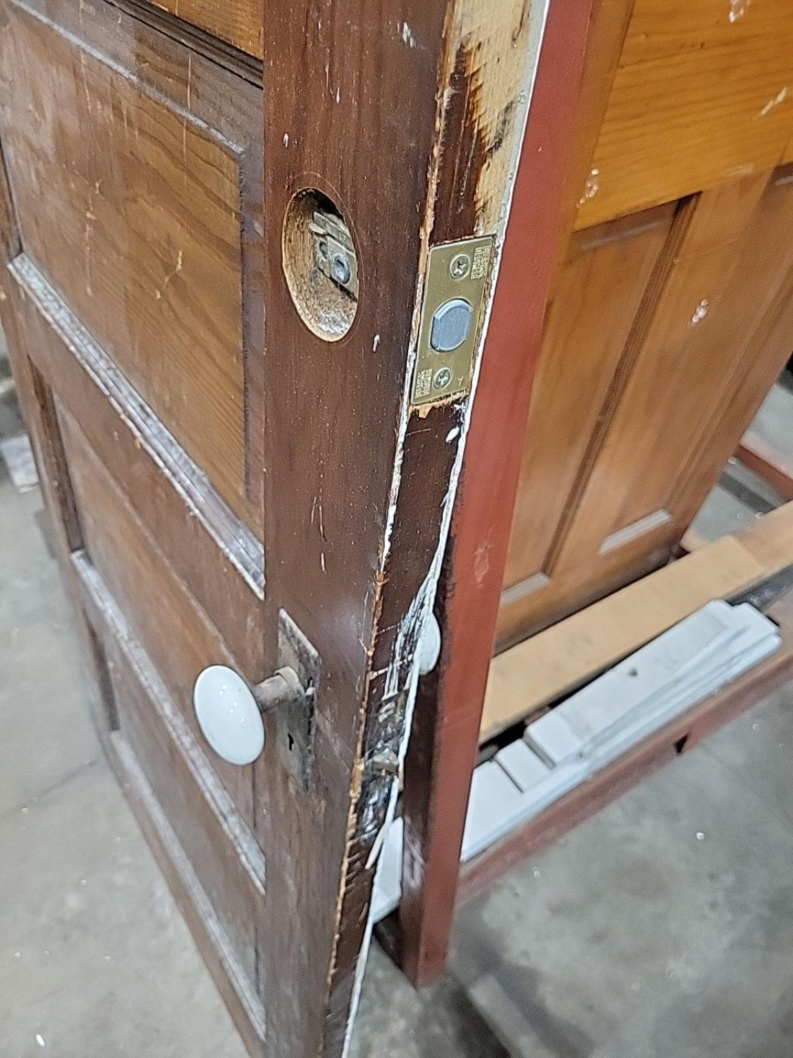 Antique Five-Panel Wood Interior Door