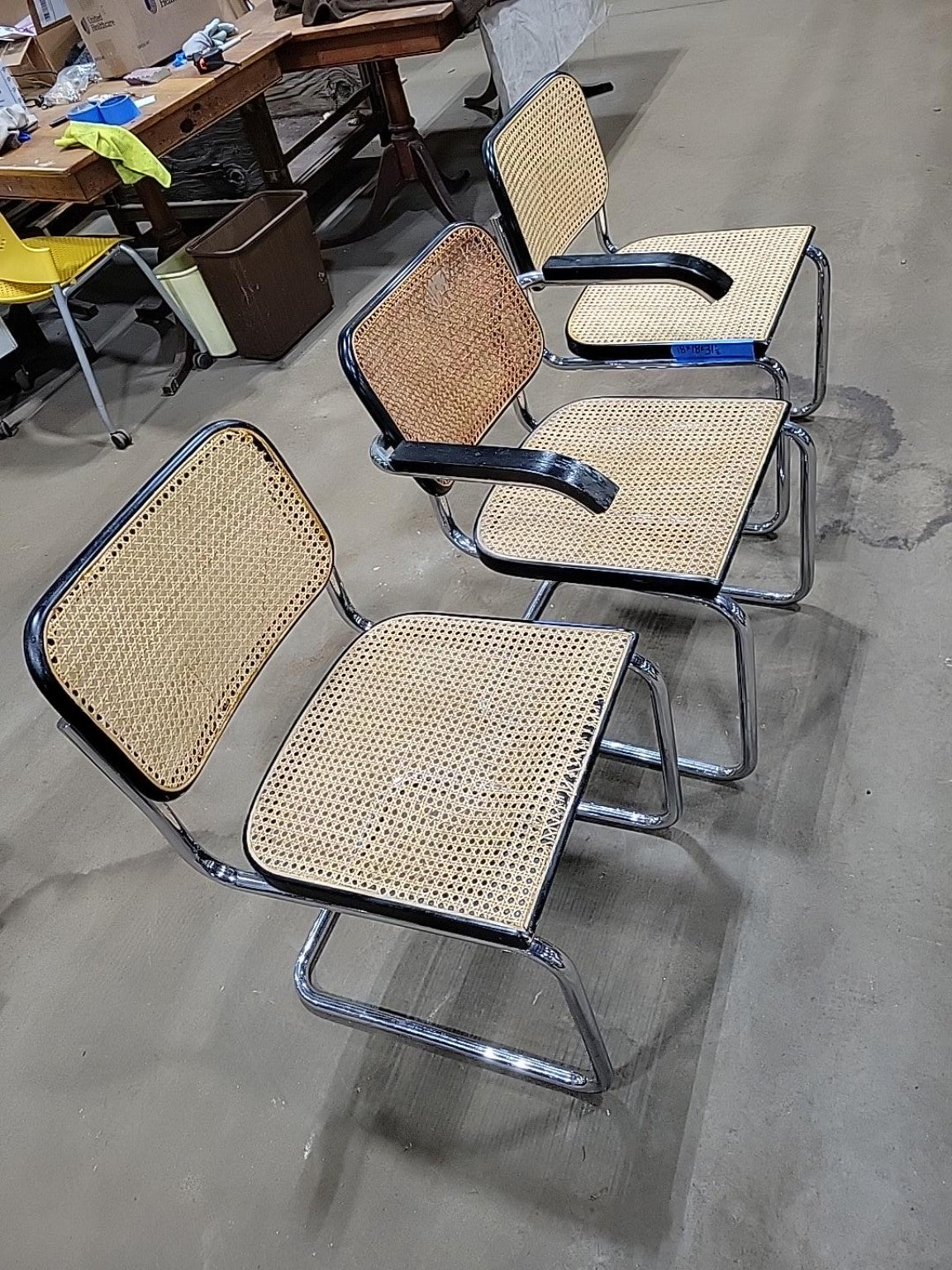 Vintage Knoll Cesca Cane Chairs by Marcel Breuer – Set of 3