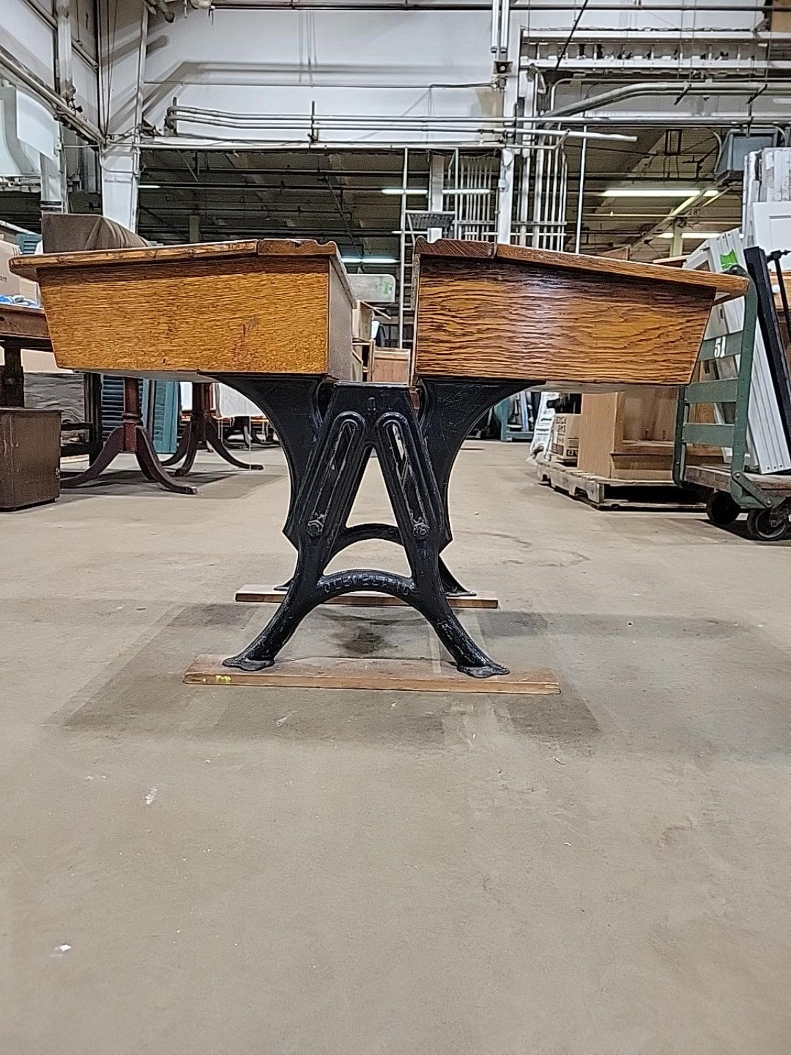 Antique Cleveland Oak Double School Desk