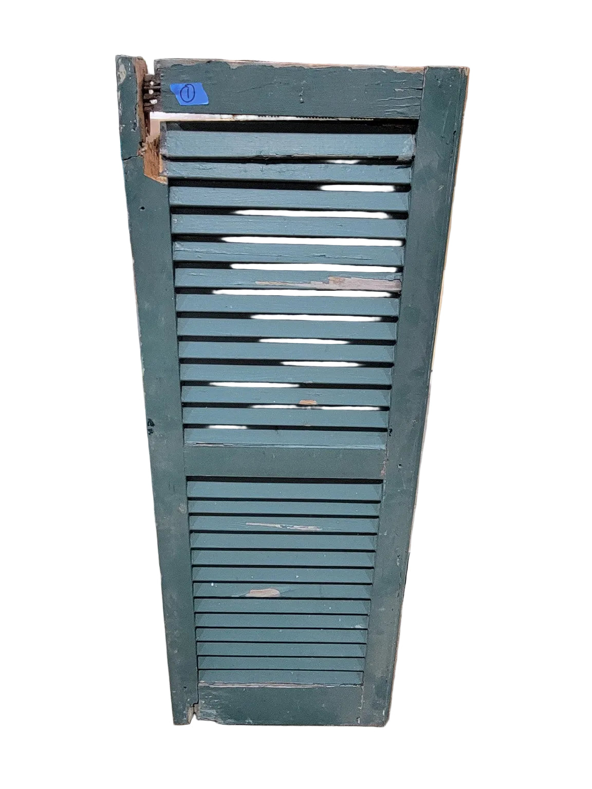 Vintage Painted Wood Louvered Shutter – 47 ¼"