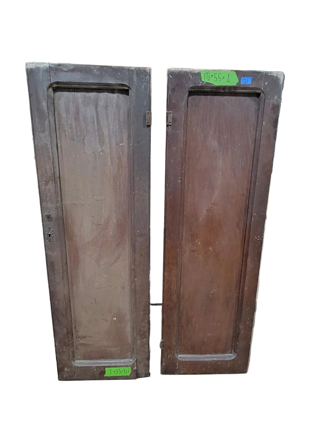 Vintage Raised Panel Wood Cabinet Doors – Pair