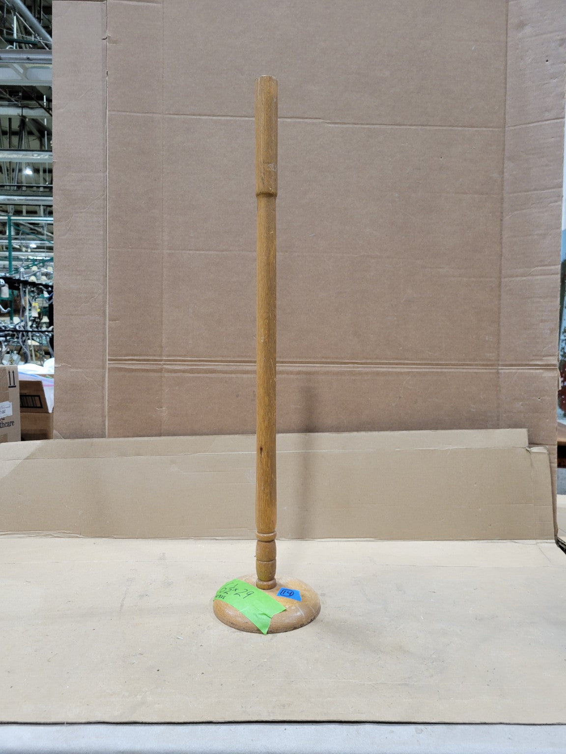 Vintage Turned Wood Display Stand – 29" Tall