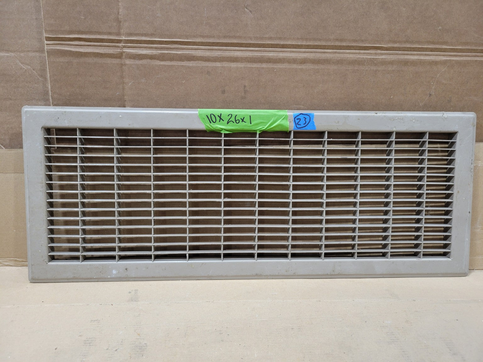 Vintage 26" Metal HVAC Wall Register Vent Grille