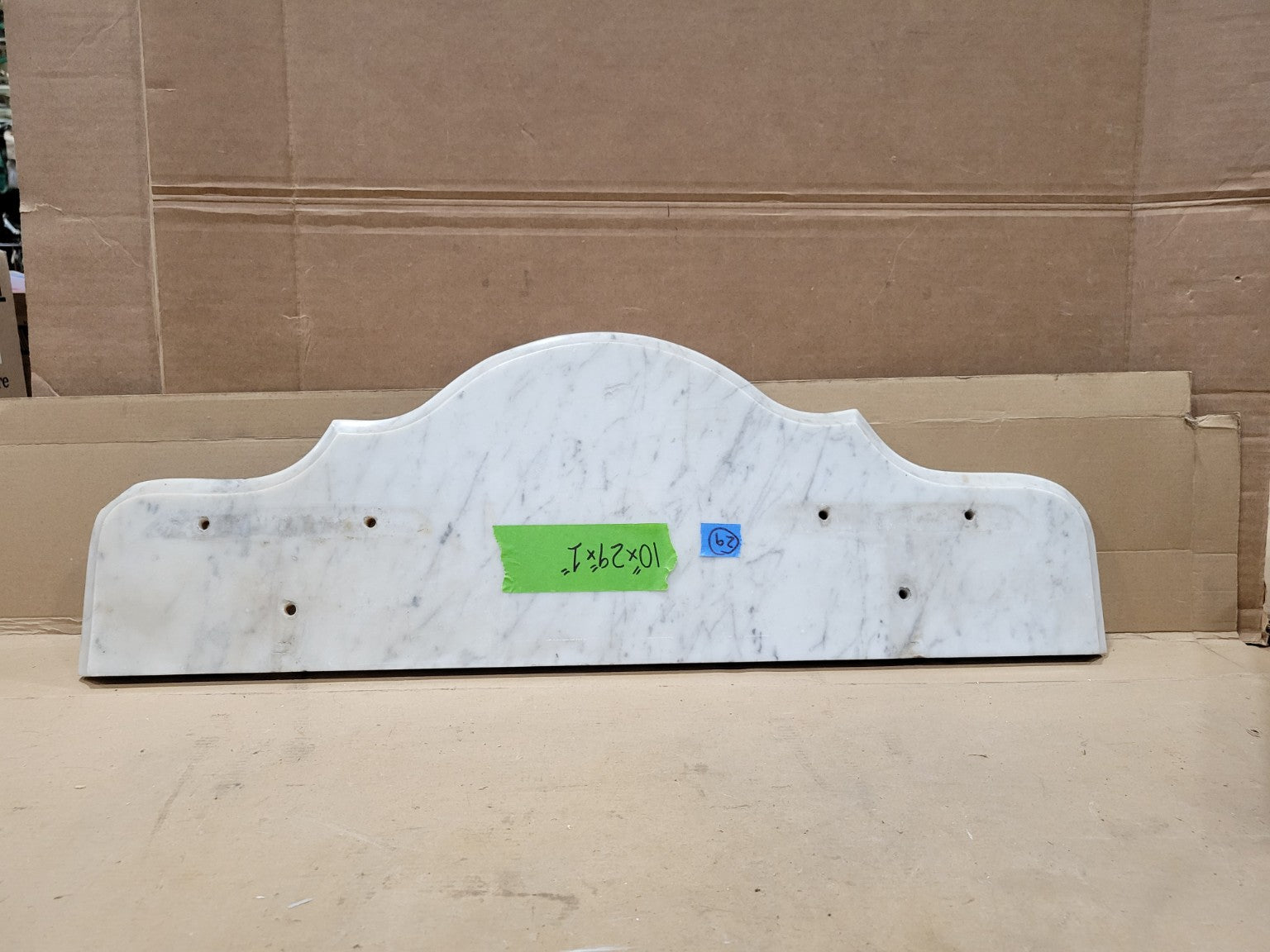 Salvaged White Marble Vanity Backsplash – 29 Inch