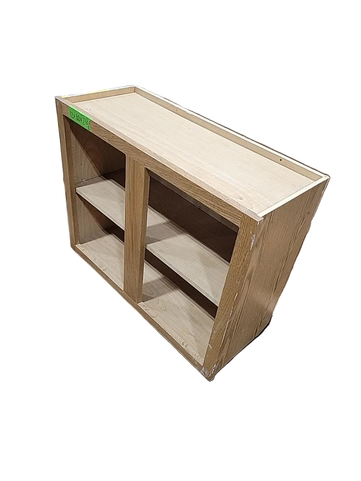 Oak-Finish Four-Cubby Open Storage Cabinet