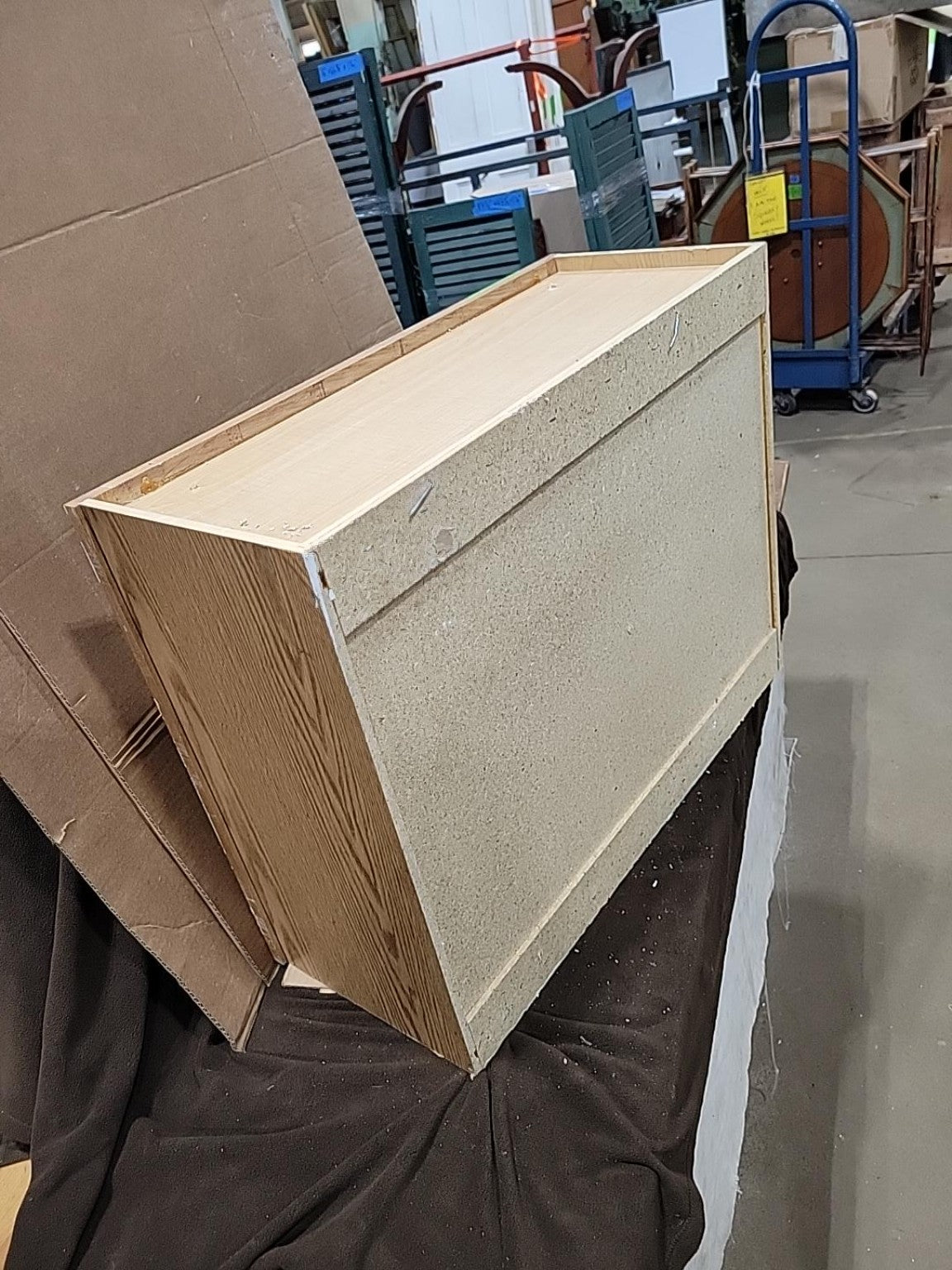 Oak-Finish Four-Cubby Open Storage Cabinet