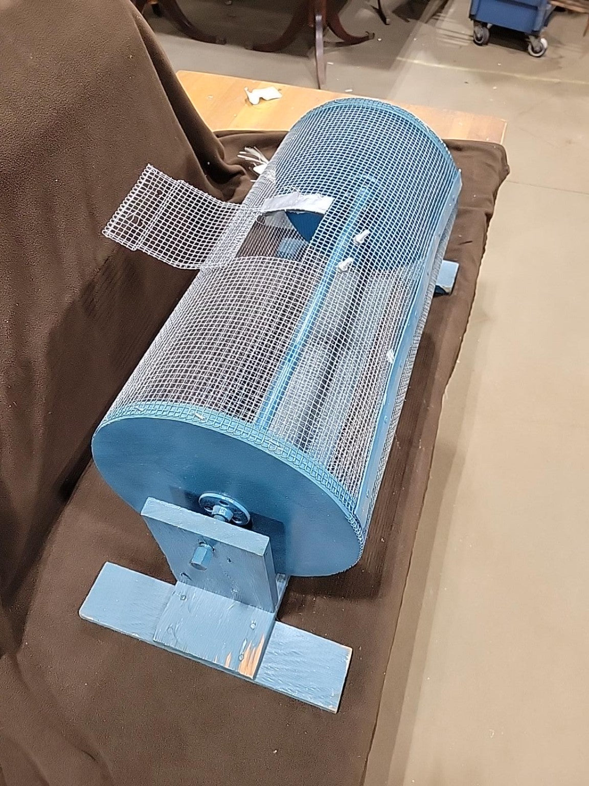 Vintage Hand-Crank Wire Mesh Raffle Drum