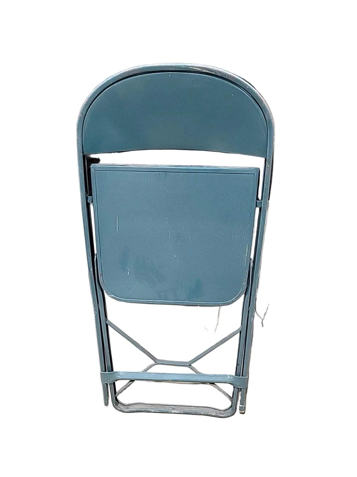 Vintage Wood Seat Metal Folding Chair – Teal