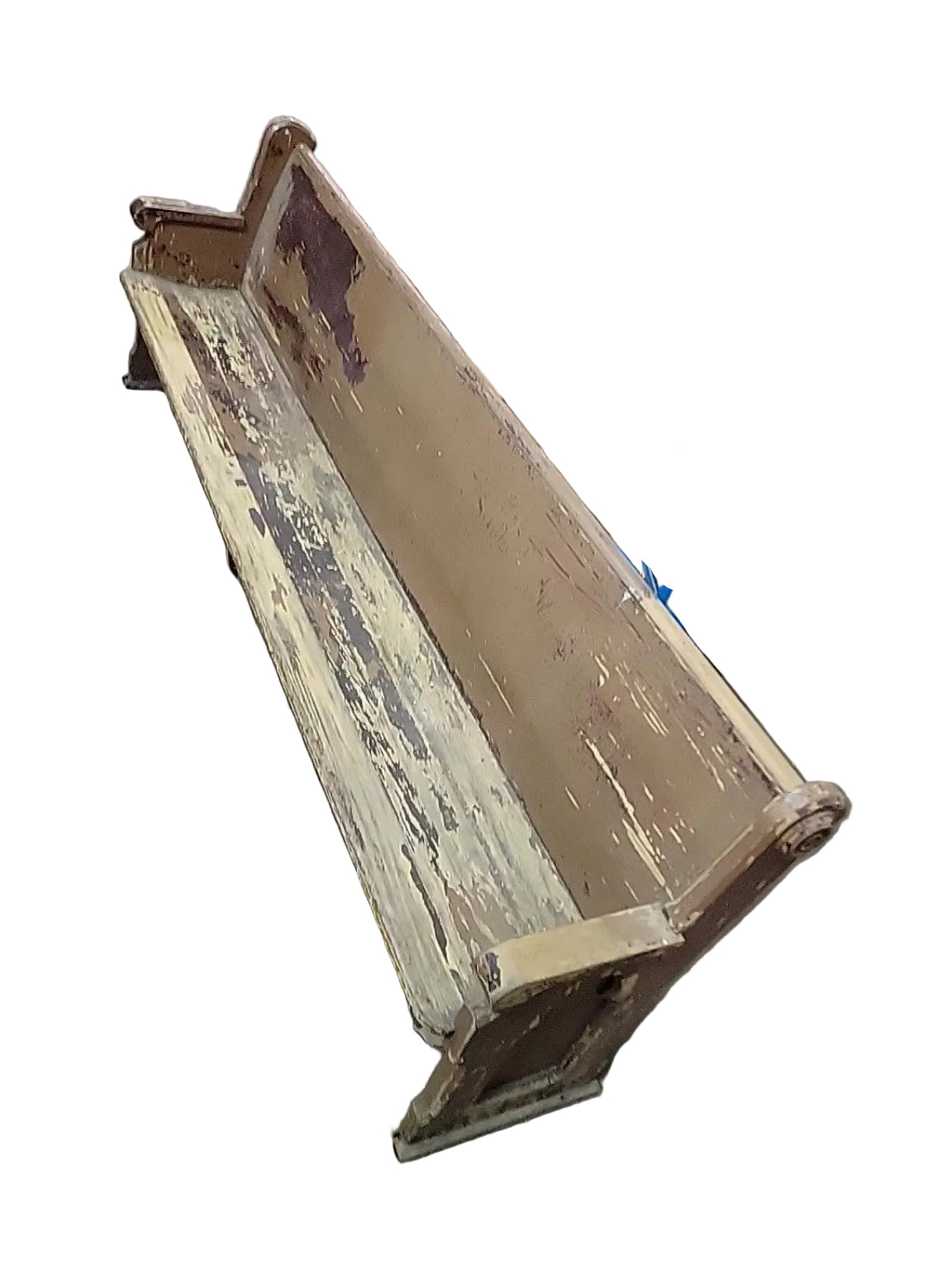 Vintage Painted Wood Church Pew – 100.5" Wide