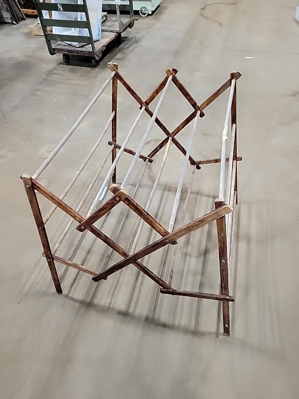 Vintage Folding Wooden Clothes Drying Rack