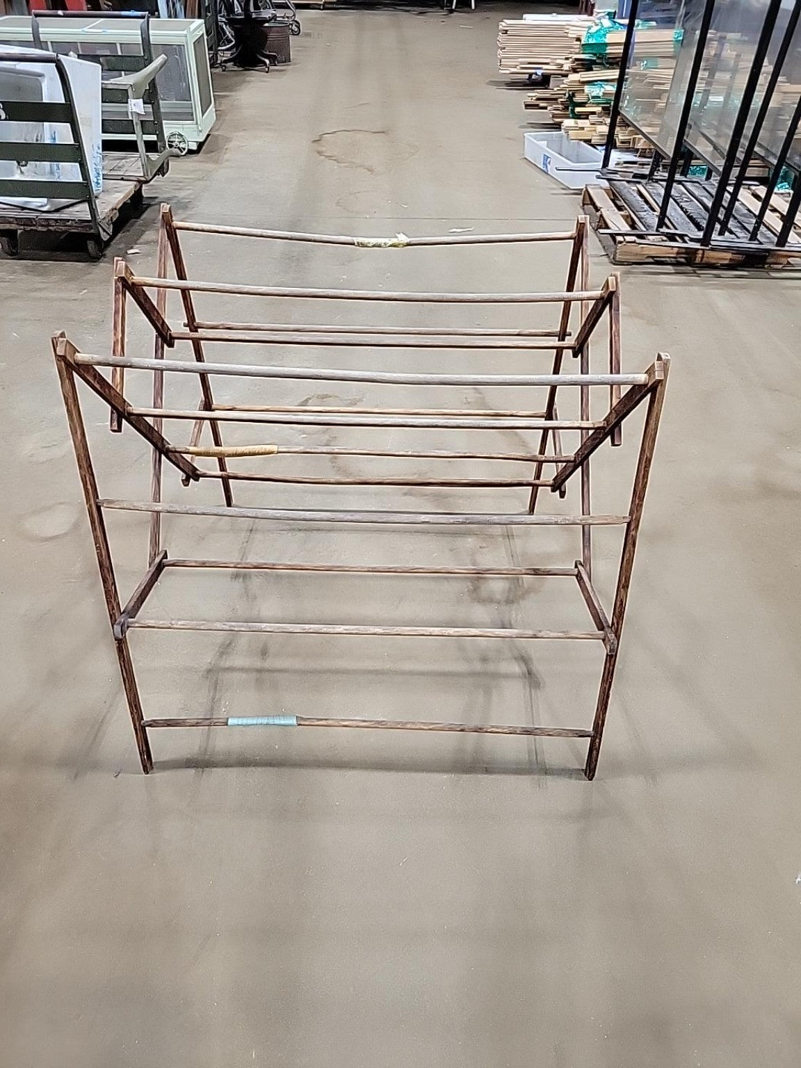 Vintage Folding Wooden Clothes Drying Rack