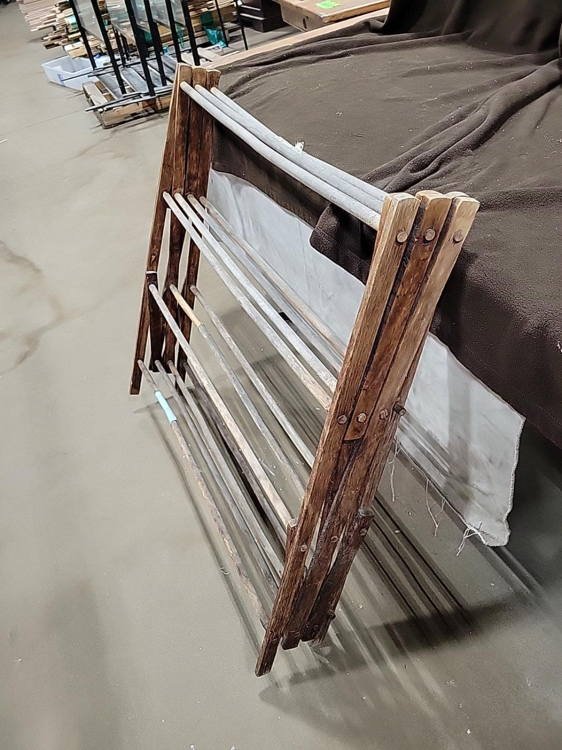 Vintage Folding Wooden Clothes Drying Rack
