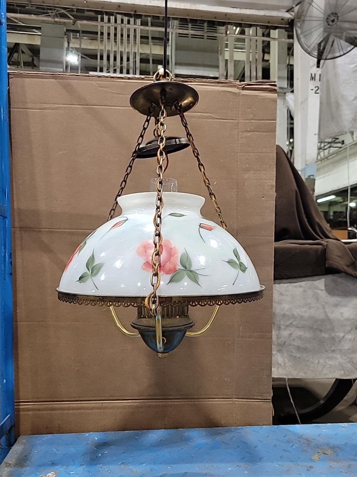 Vintage Floral Glass Hanging Pendant Light
