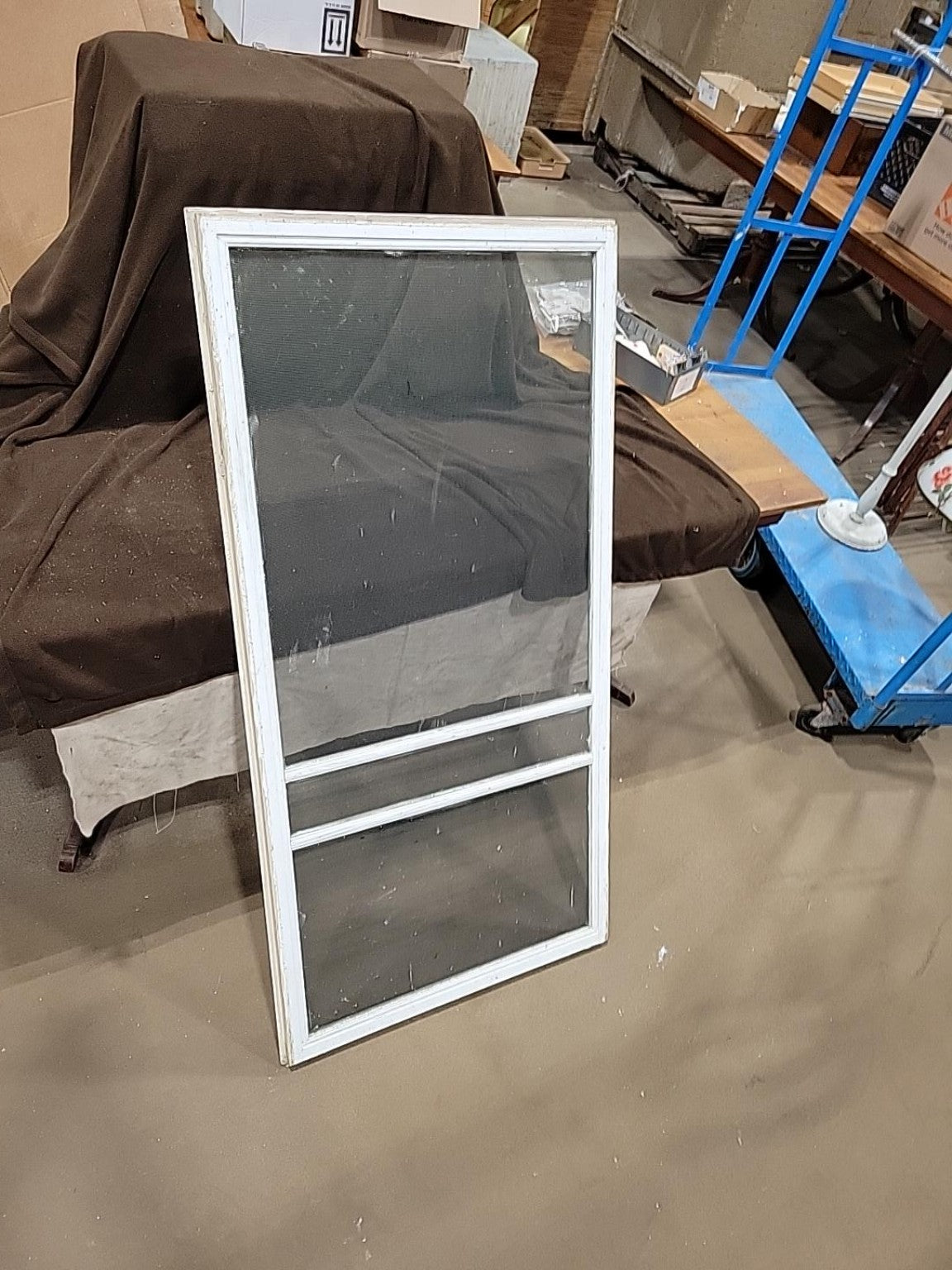 Vintage Painted Wood Window Screen