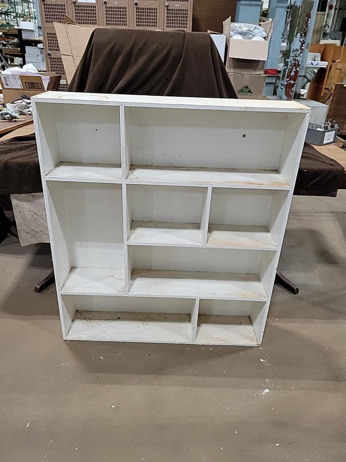 Vintage Painted Wood Cubby Shelf / Display Organizer