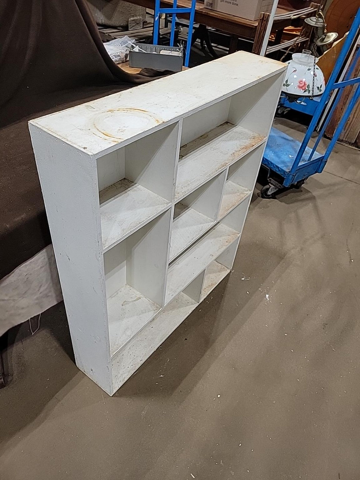Vintage Painted Wood Cubby Shelf / Display Organizer