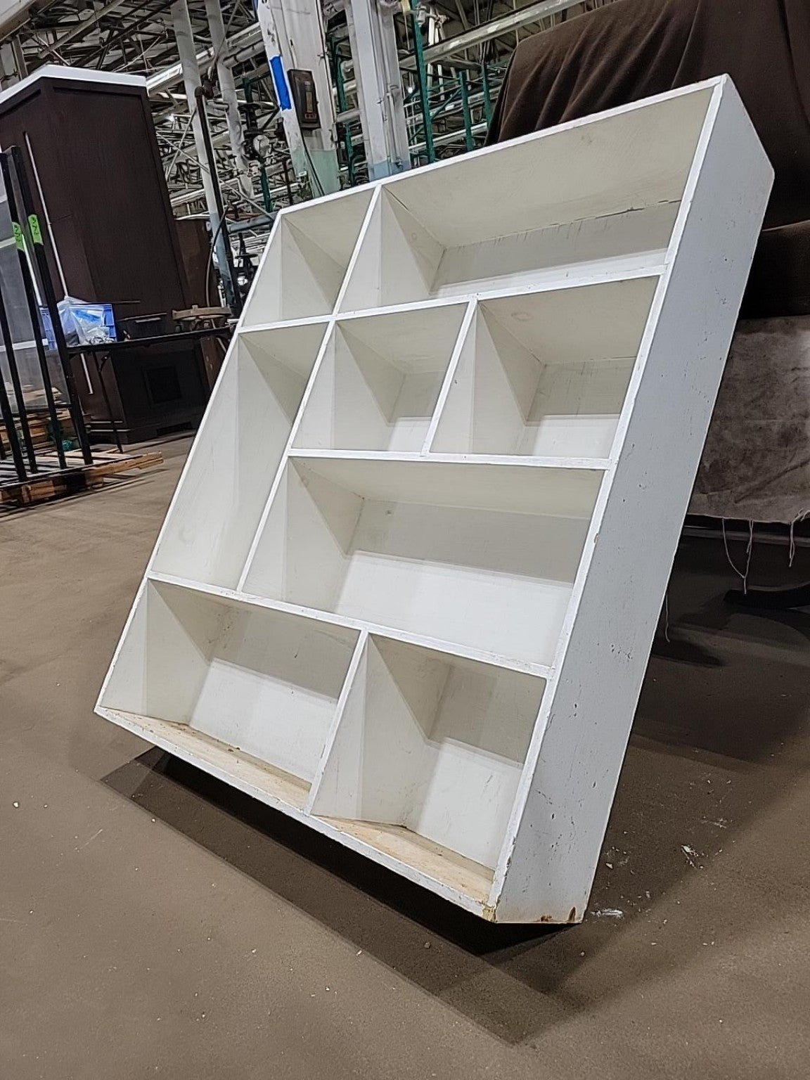 Vintage Painted Wood Cubby Shelf / Display Organizer