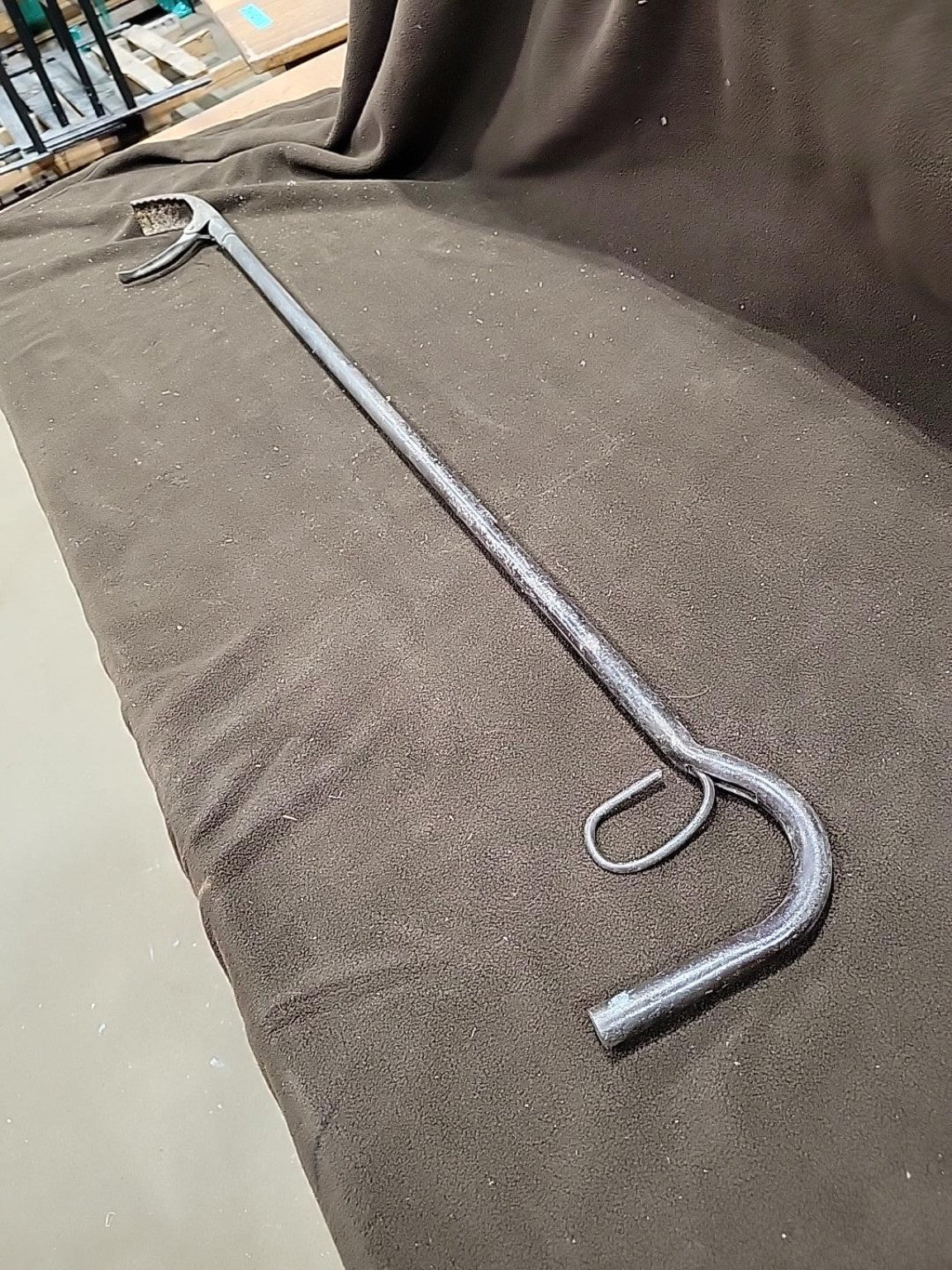 Vintage Long-Handled Iron Grabbing Tongs / Clamping Tool