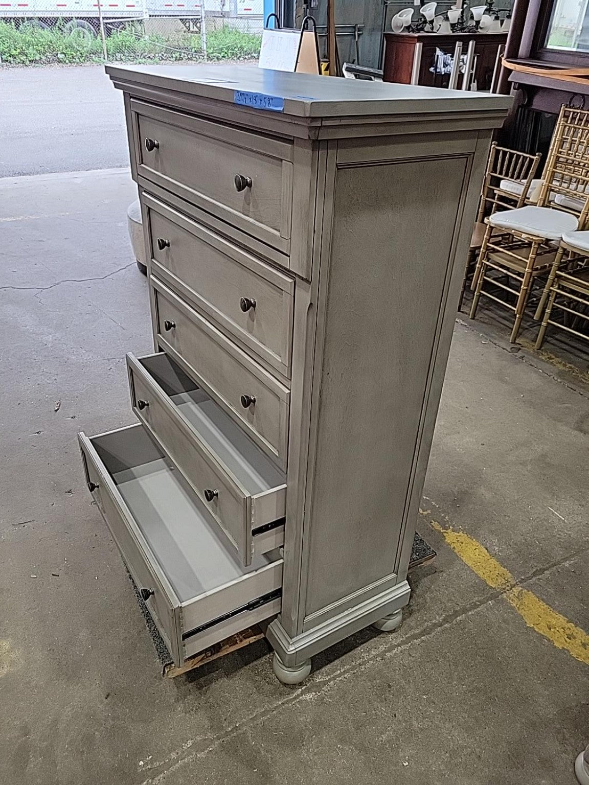 Ashley Lettner Light Gray 5-Drawer Chest B733-46
