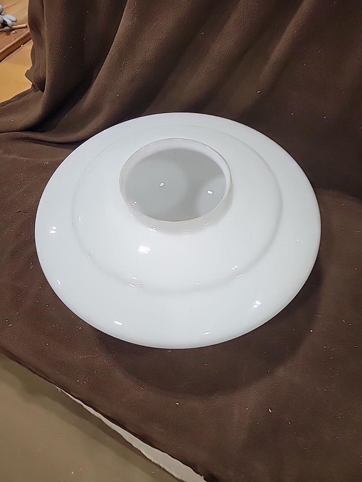 Vintage White Milk Glass Light Fixture Shade – 16 12