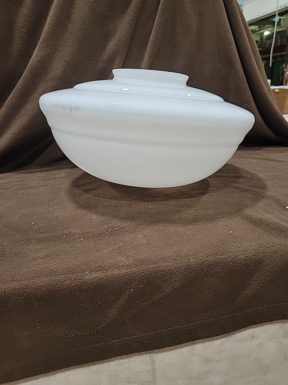 Vintage White Milk Glass Light Fixture Shade – 16 12