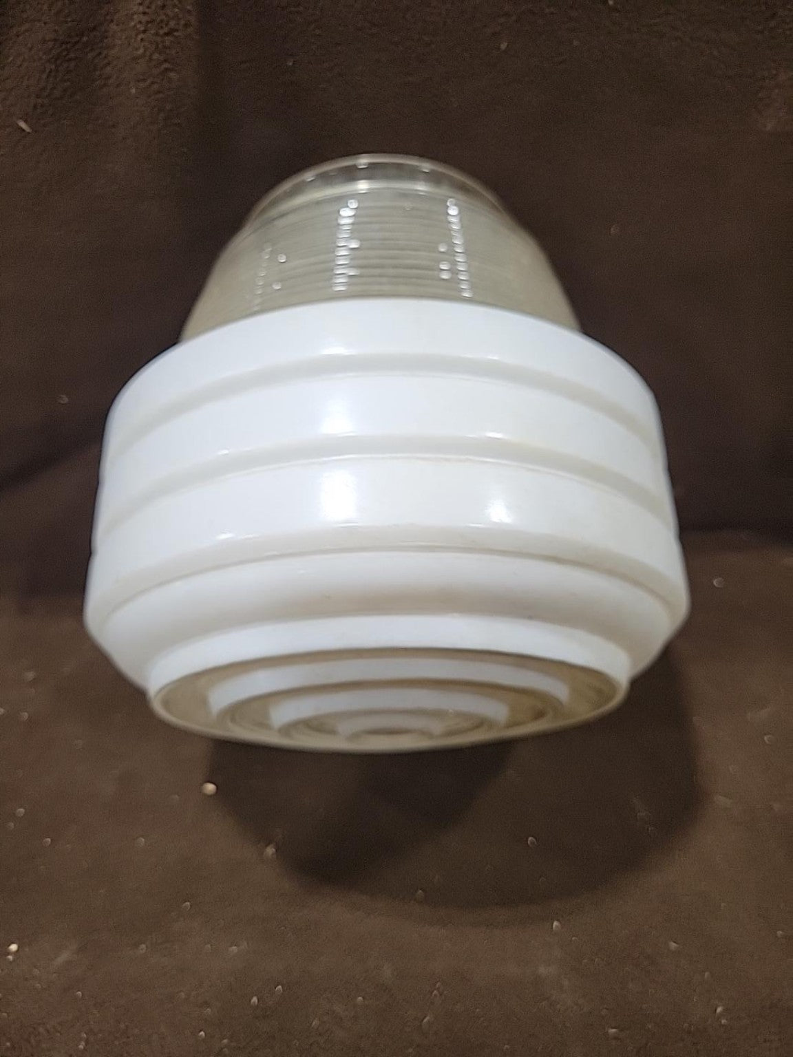 Vintage Art Deco Ribbed Glass Light Shade