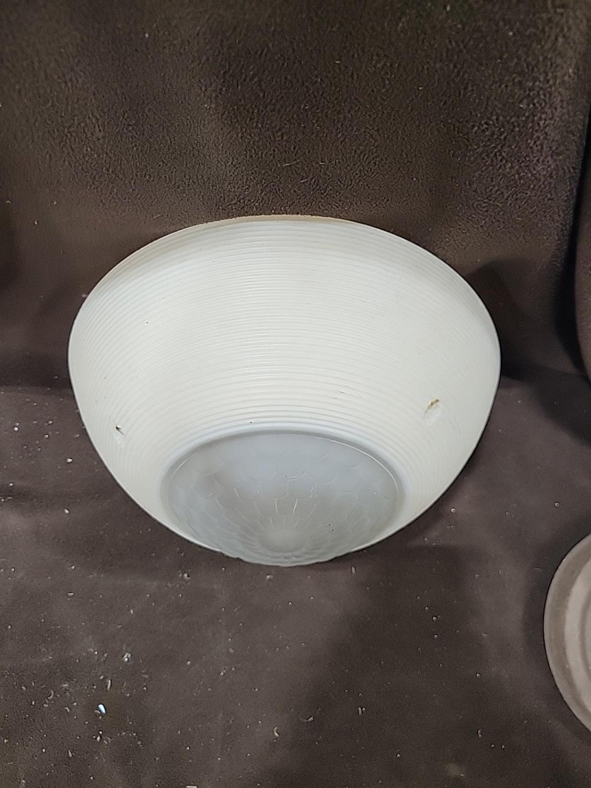 Vintage Ribbed Milk Glass Ceiling Light Shade – Art Deco Style