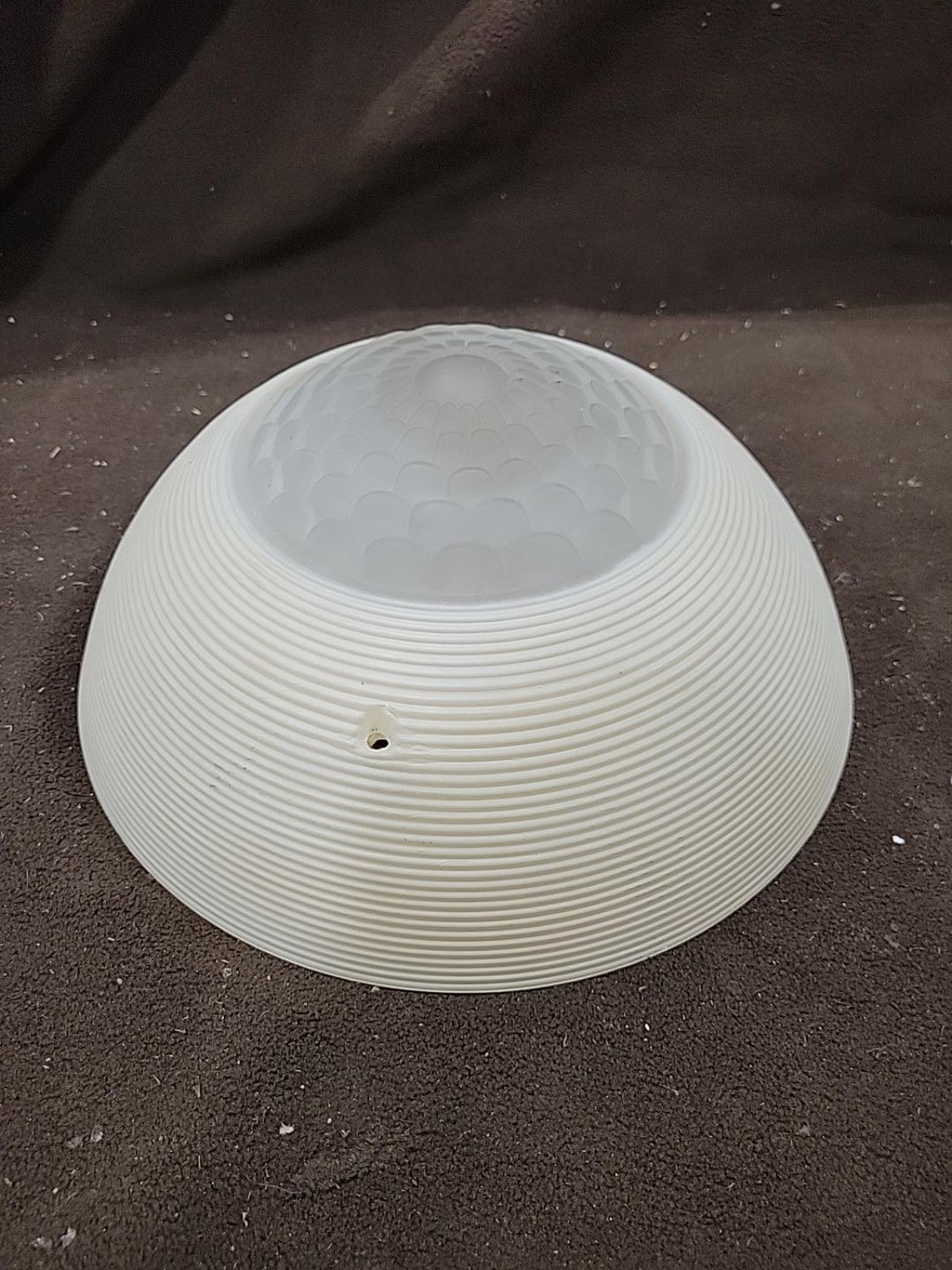 Vintage Ribbed Milk Glass Ceiling Light Shade – Art Deco Style