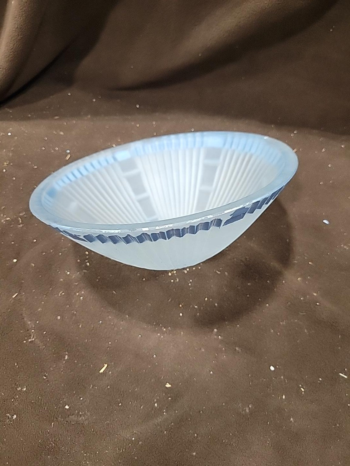 Vintage Art Deco Blue Frosted Glass Ceiling Light Shade