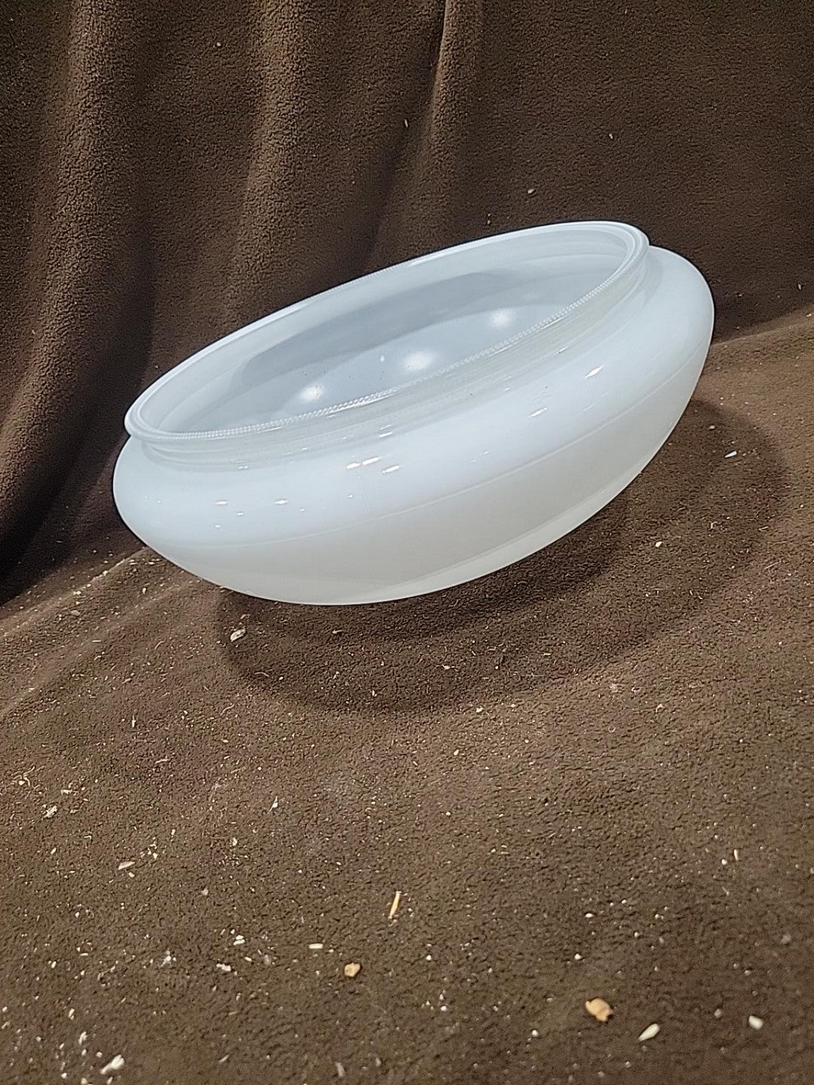 Vintage White Milk Glass Ceiling Light Shade – 9 3/4" Fitter