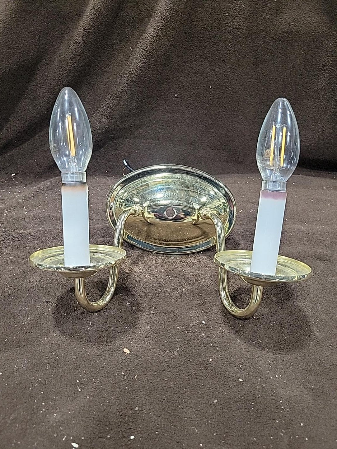 Polished Brass Two-Light Traditional Candle Wall Sconce – Cat. No. 2936-10