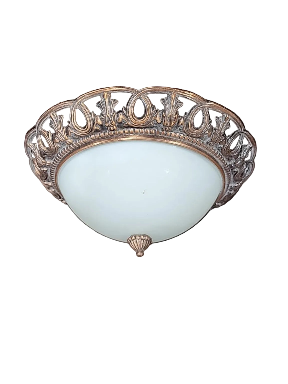 Vintage Ornate Flush Mount Glass Ceiling Light