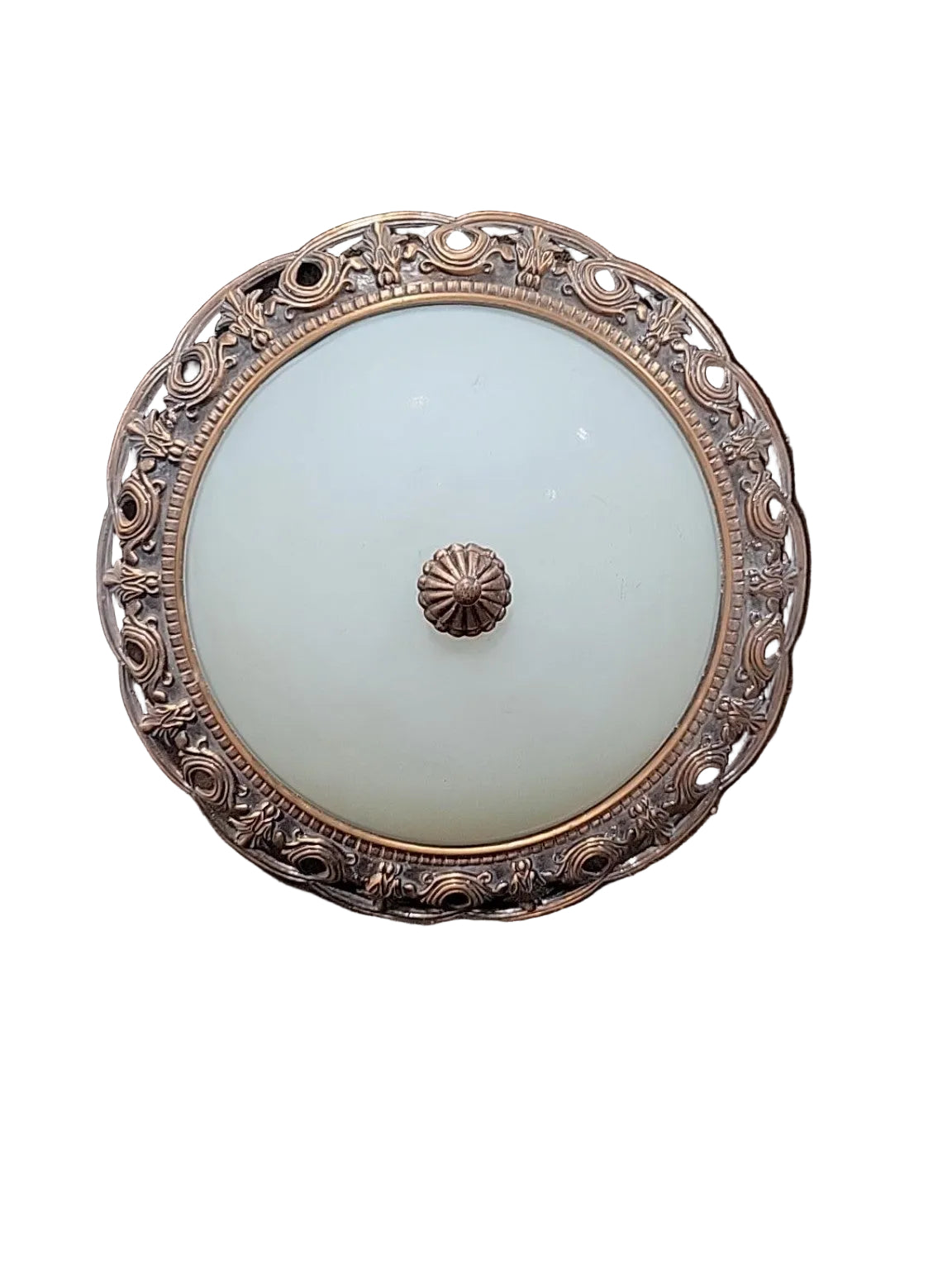 Vintage Ornate Flush Mount Glass Ceiling Light