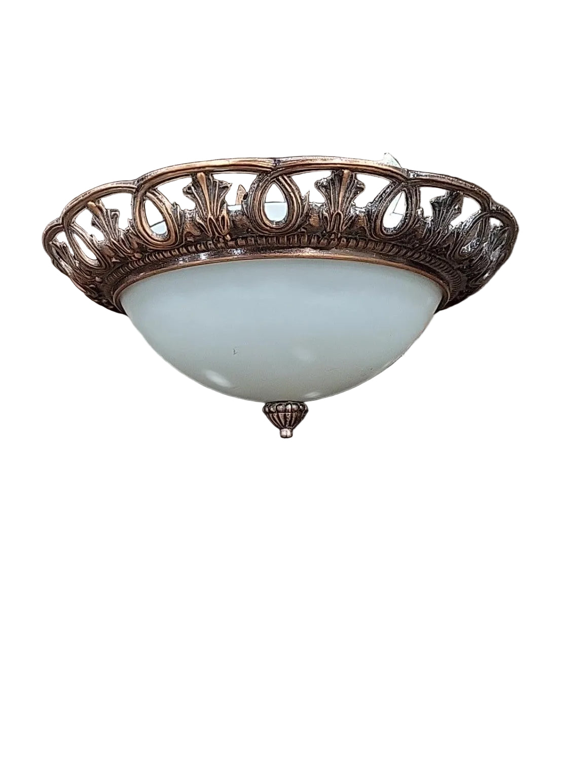 Vintage Ornate Flush Mount Glass Ceiling Light