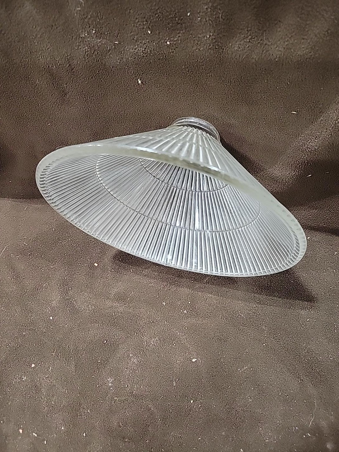 Vintage Ribbed Clear Glass Light Shade
