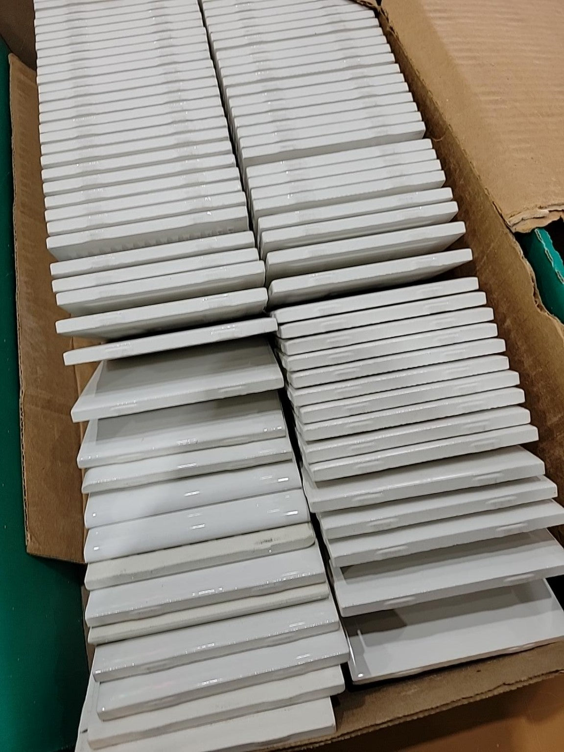 Vintage American Olean White Glazed Wall Tile Lot