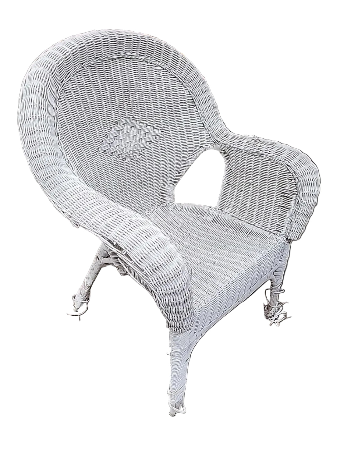 Vintage White Wicker Armchair – Restoration Project