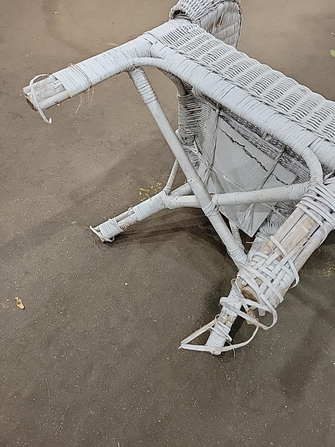 Vintage White Wicker Armchair – Restoration Project