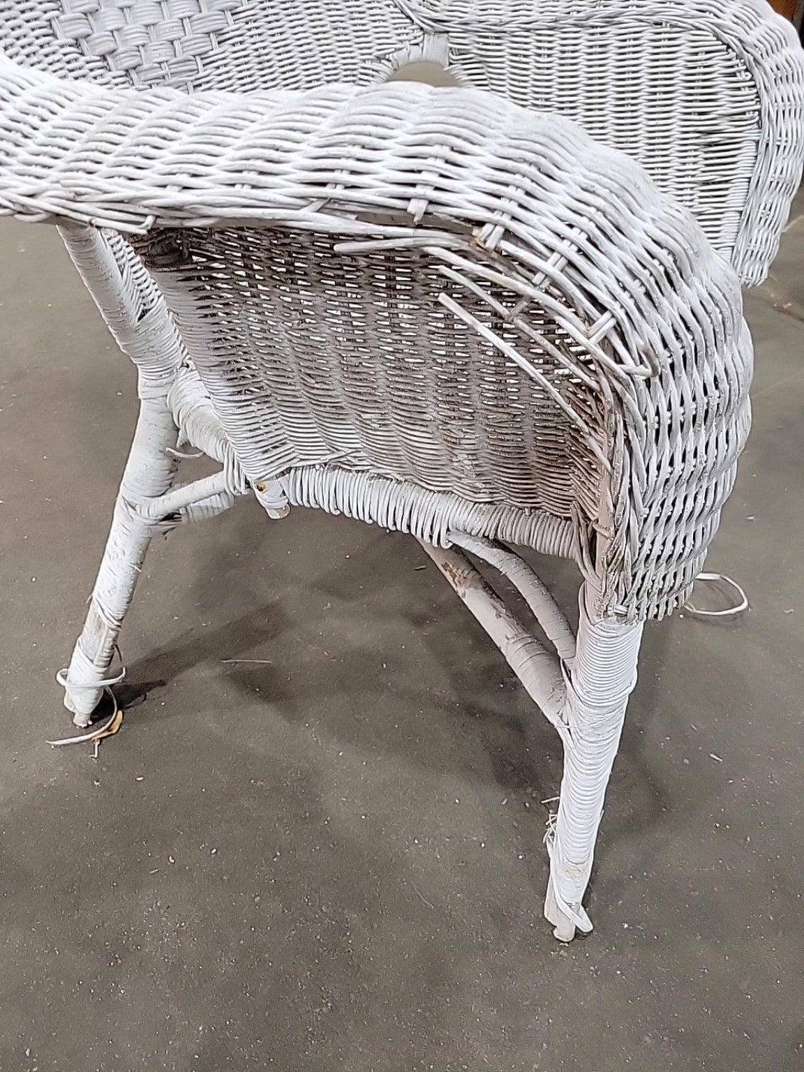 Vintage White Wicker Armchair – Restoration Project