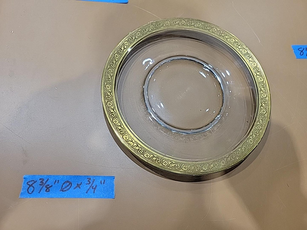 Vintage Gold-Encrusted Glass Plates – Set of 7