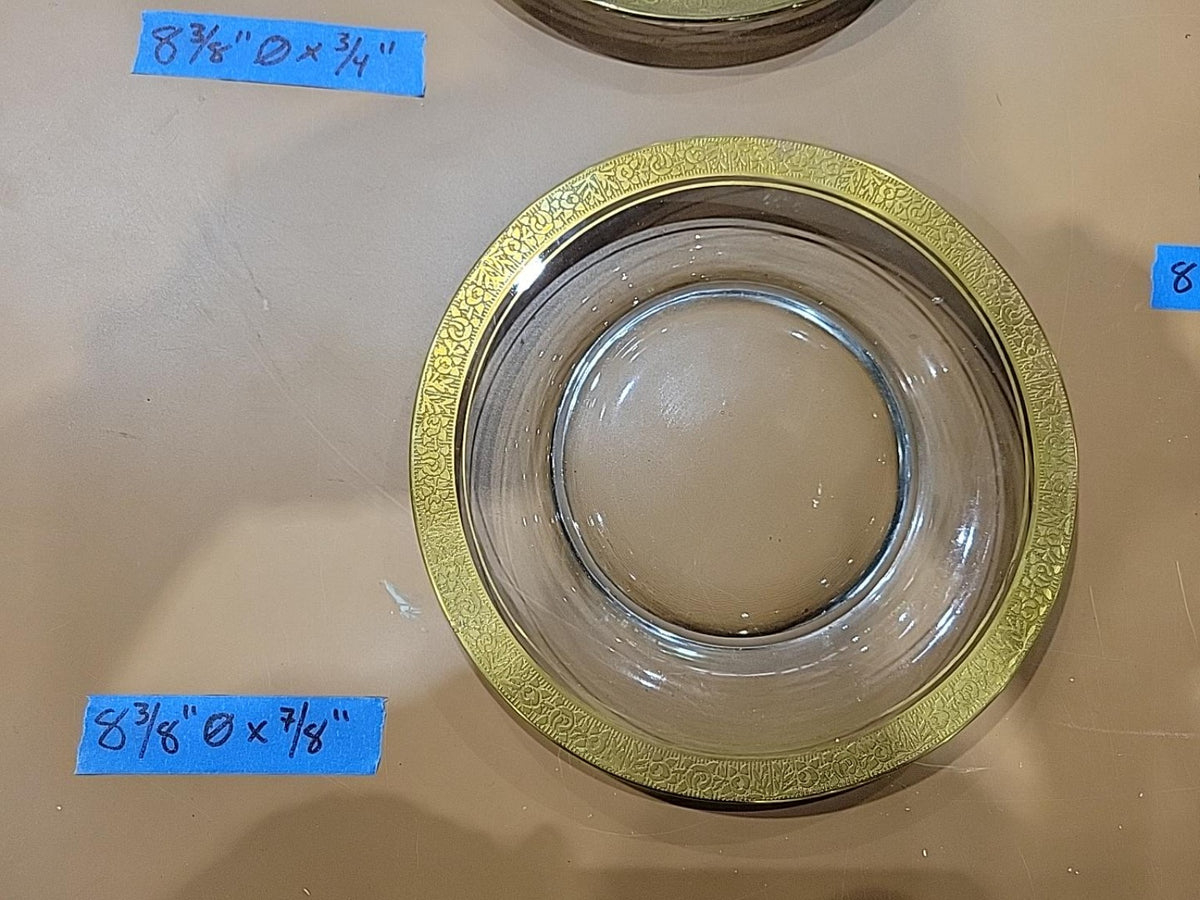 Vintage Gold-Encrusted Glass Plates – Set of 7