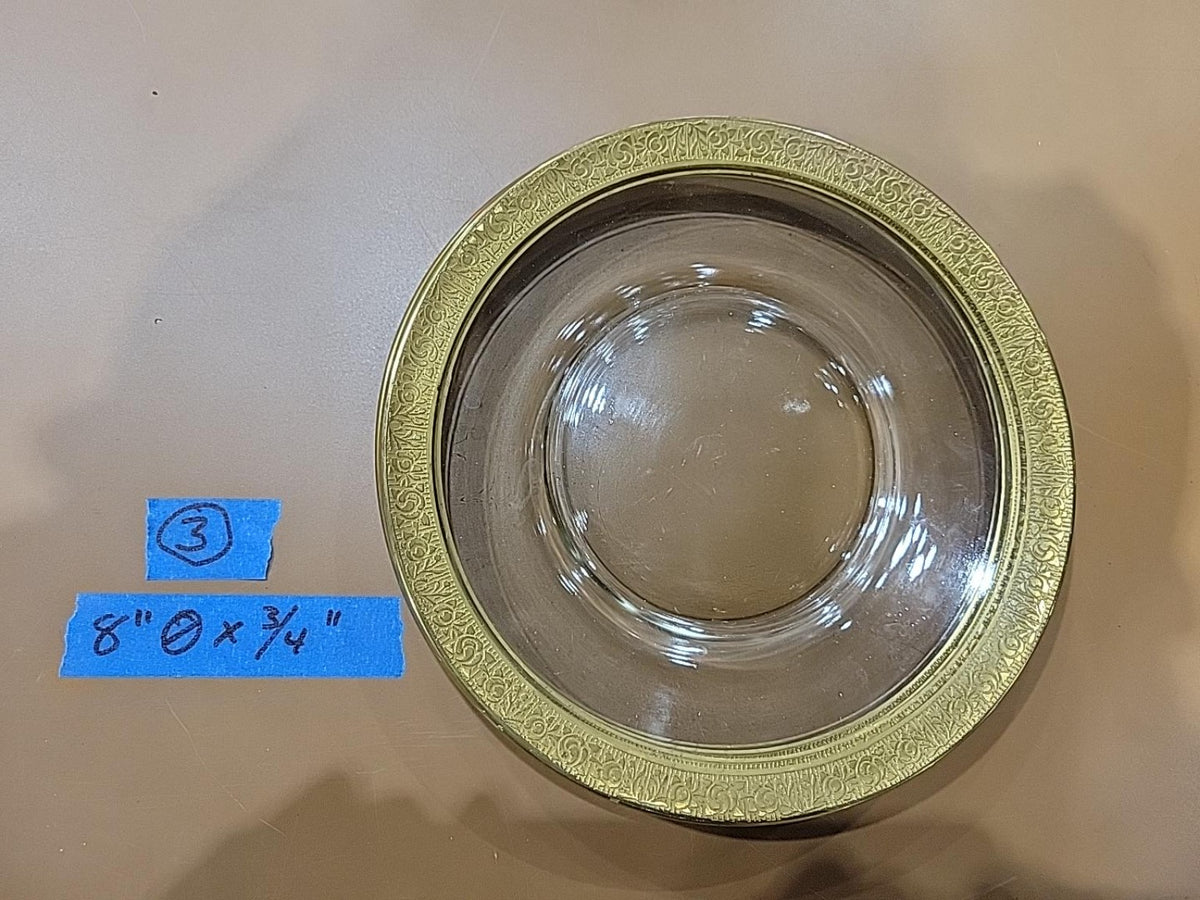 Vintage Gold-Encrusted Glass Plates – Set of 7