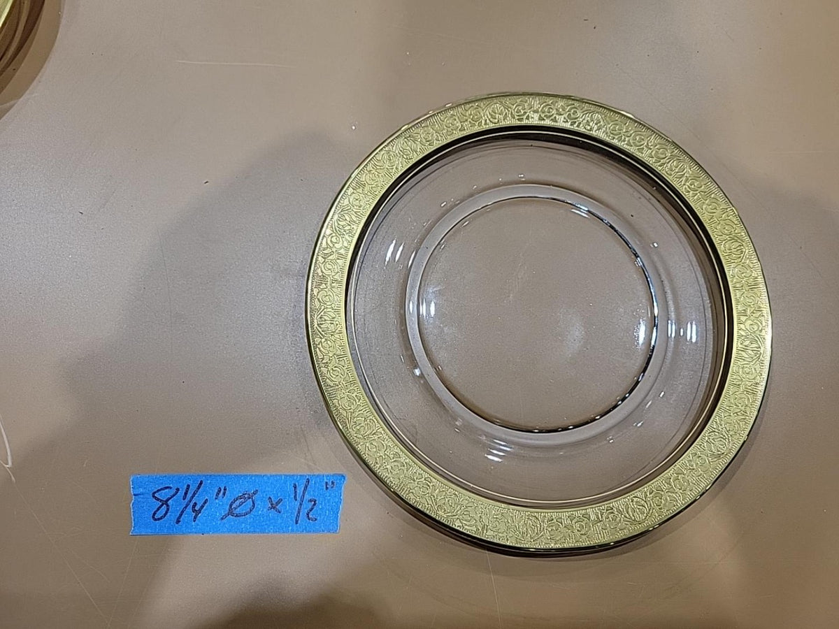 Vintage Gold-Encrusted Glass Plates – Set of 7