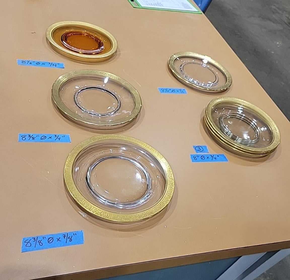 Vintage Gold-Encrusted Glass Plates – Set of 7