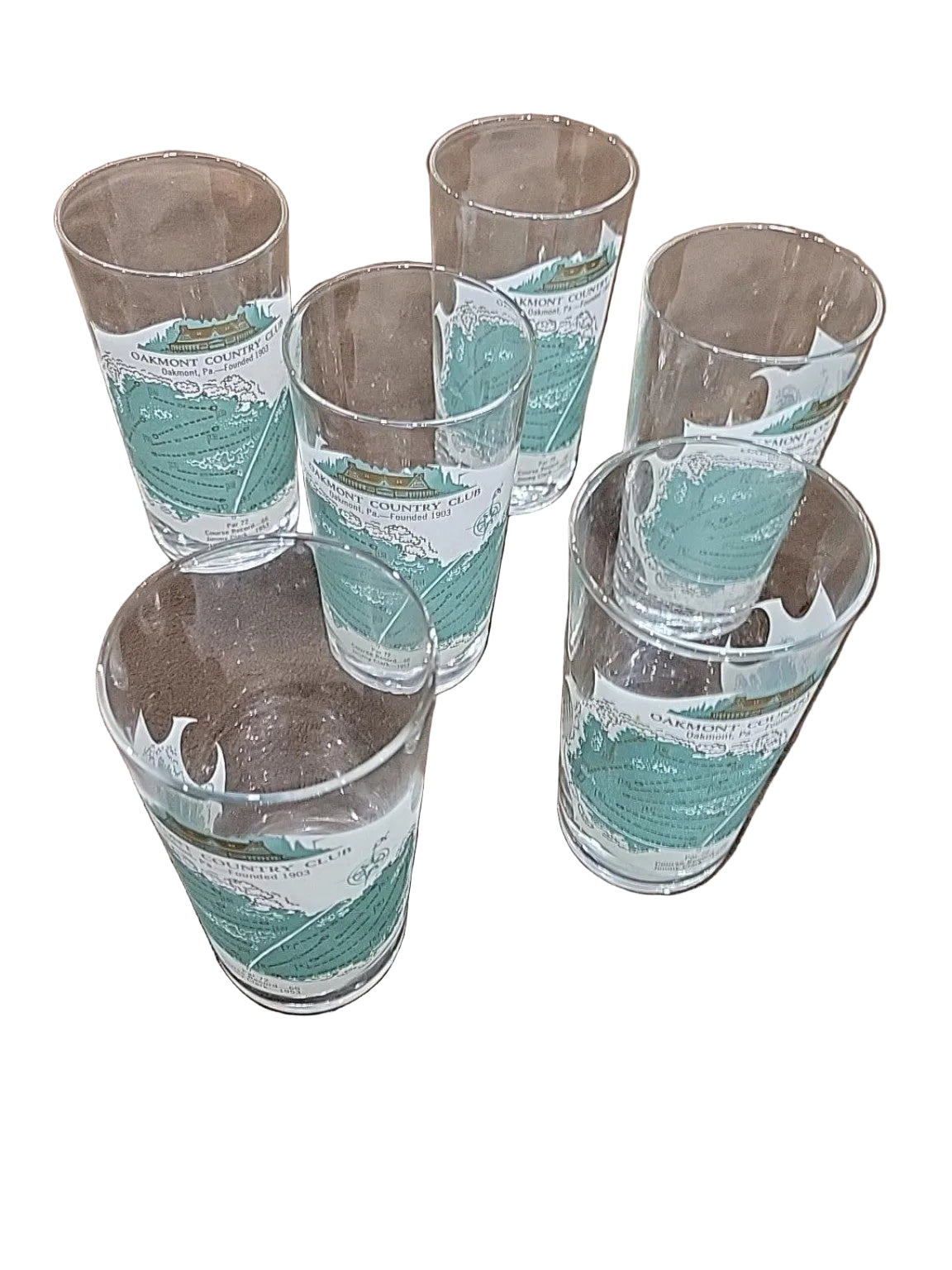 Vintage Oakmont Country Club Golf Glasses – Set of 6