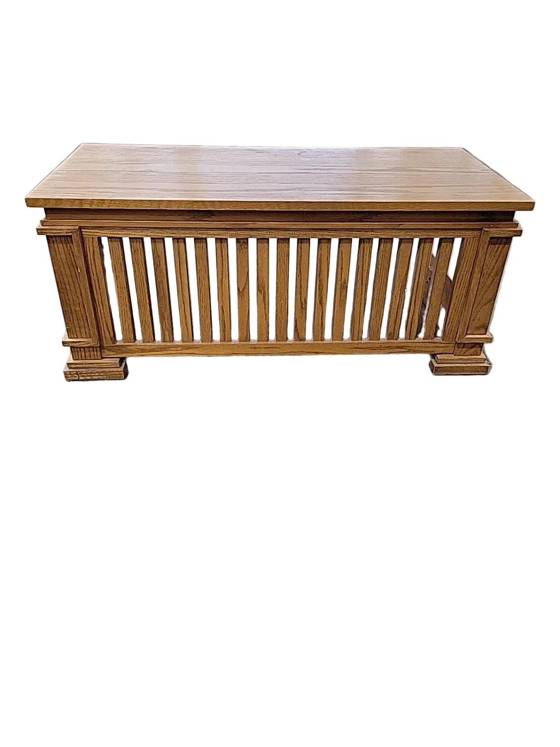 Vintage Oak Slatted Radiator Cover Console