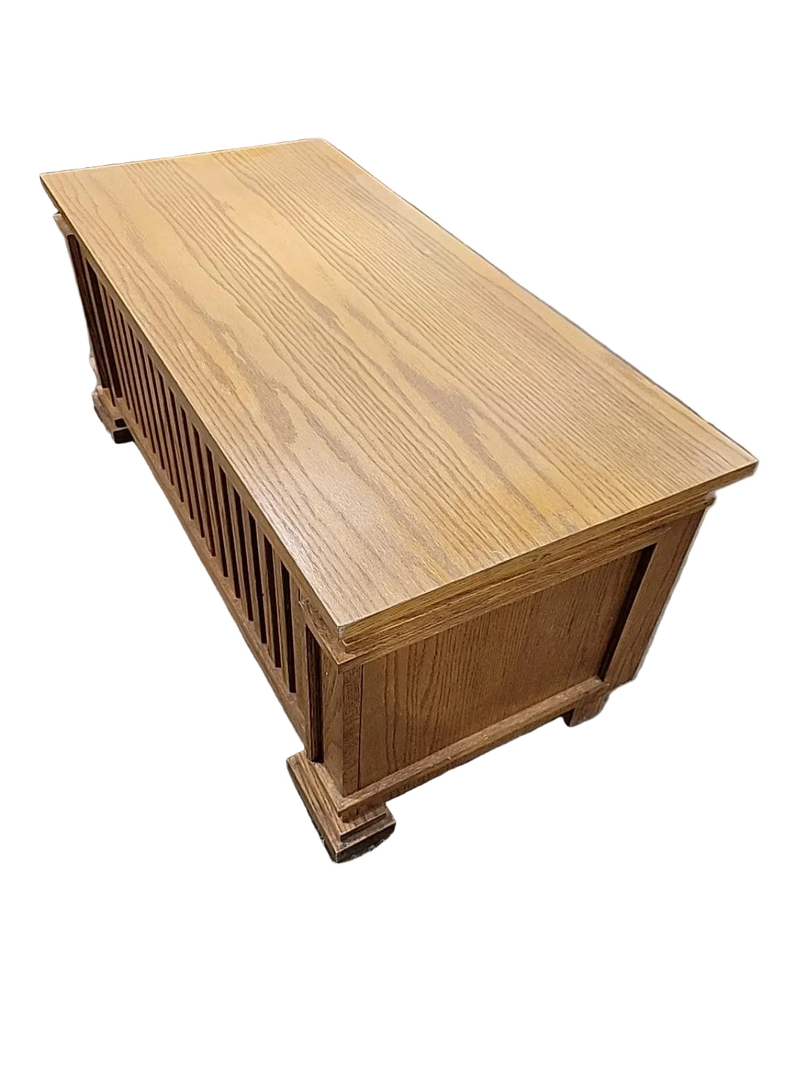 Vintage Oak Slatted Radiator Cover Console